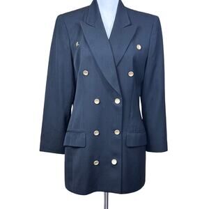 Liz Claiborne black‎ wool blazer, classic, professional, timeless, 90s revival